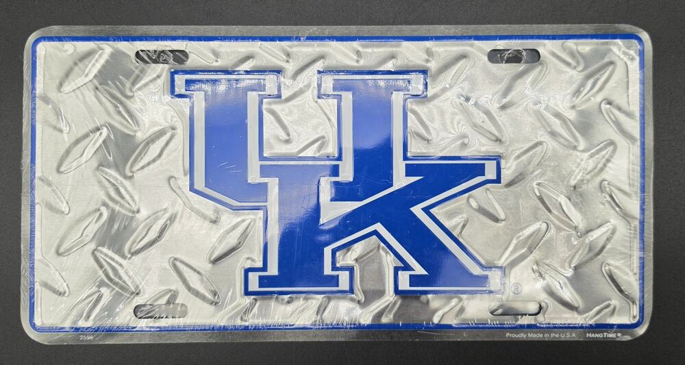 Vintage UK Wildcats Metal License Plate 6x12 New Wrap Diamond‑Stamp Licensed